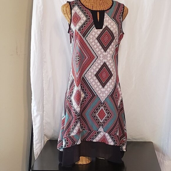 Ladies PERSEPTION CONCEPT Sleeveless Graphic Print Dress - M - Picture 1 of 4